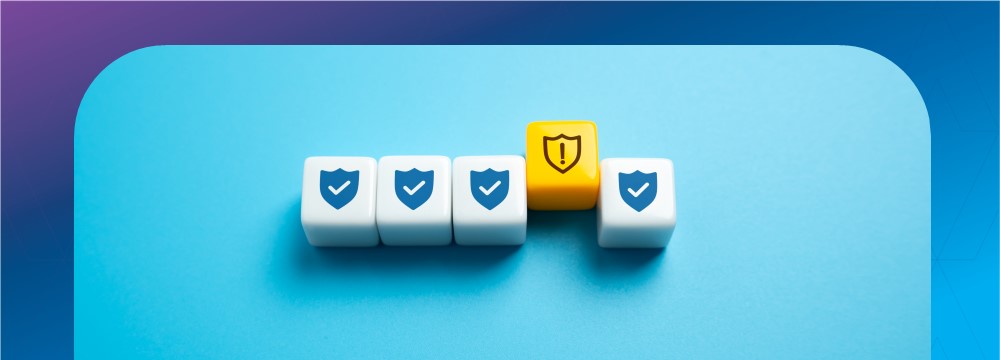 plastic blocks with shields on them, one is yellow and has an exclamation point